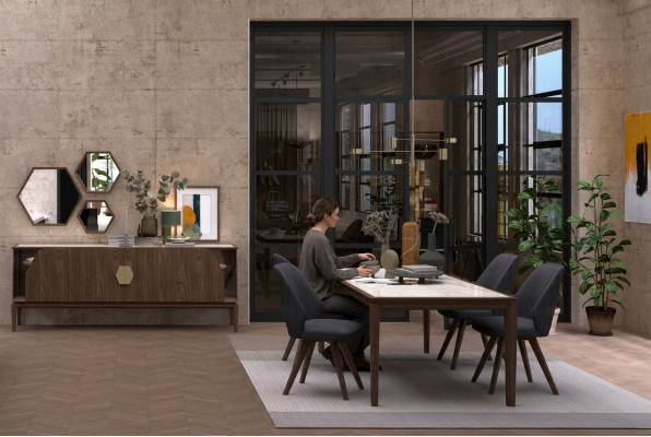 Dining room kitchen table luxury solid wood furniture modern furnishing furniture