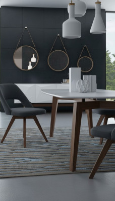 Gray Luxury Dining Chair Modern Armchair Style Designer Wooden Furniture