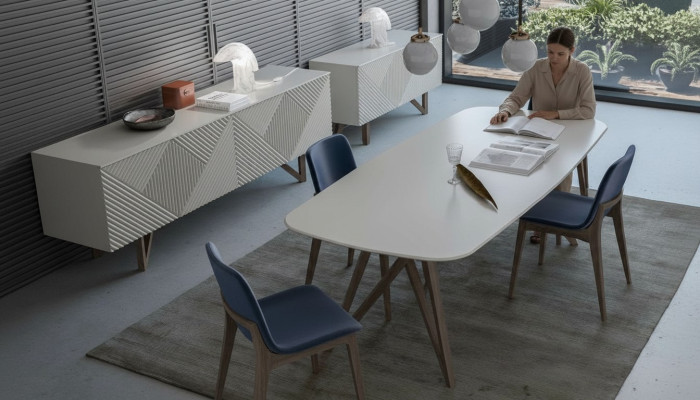 Dining room set Modern dining room set White sideboard with storage