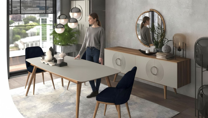 Luxury dining group table with chairs dining room furniture modern dining room set