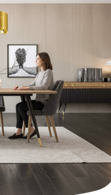 Luxury gray fabric kitchen chair with medium softness
