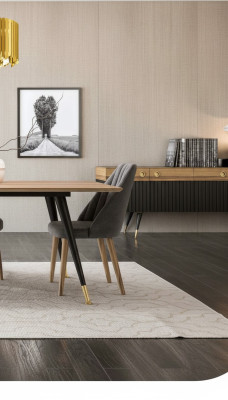 Luxury gray fabric kitchen chair with medium softness