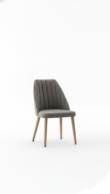 Luxury gray fabric kitchen chair with medium softness