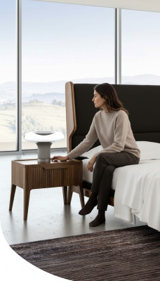 Bedroom nightstand with storage in modern style wooden furniture luxury