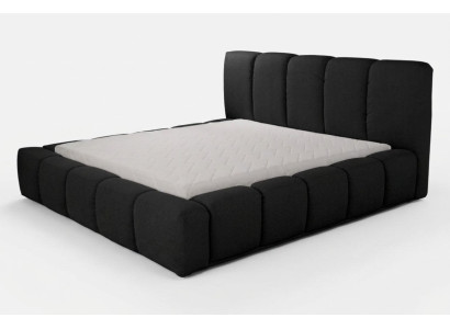 Bed Black Double Bed Bedroom Wooden Furniture Design Upholstered Furniture Fabric