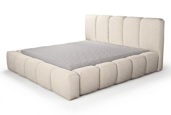 Bed white double bed bedroom wooden furniture design upholstered furniture fabric