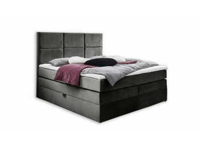 Gray stylish double bedroom wooden furniture design elegant upholstery fabric