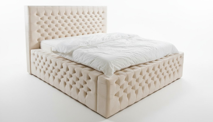 Luxury bed Chesterfield velvet beds textile double hotel furniture 140x200