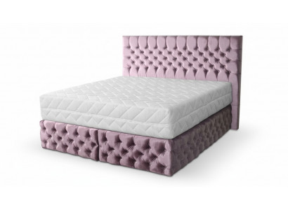 Chesterfield pink double bedroom wooden furniture design elegant upholstery fabric