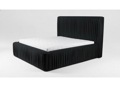 Black double bedroom wood furniture design elegant fabric classic new furniture