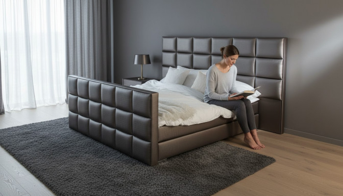 Gray Double Bed Modern Bedroom Beds Elegant Leather Beds New
