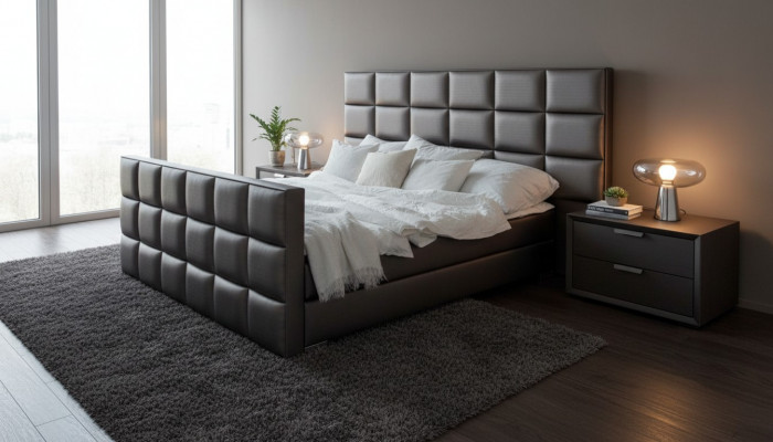 Gray Double Bed Modern Bedroom Beds Elegant Leather Beds New