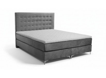 Gray double bed classic bedroom furniture design elegant fabric new