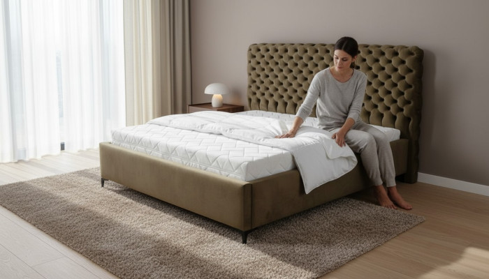 Green Chesterfield Bed Classic Bedroom Furniture Design Elegant Fabric