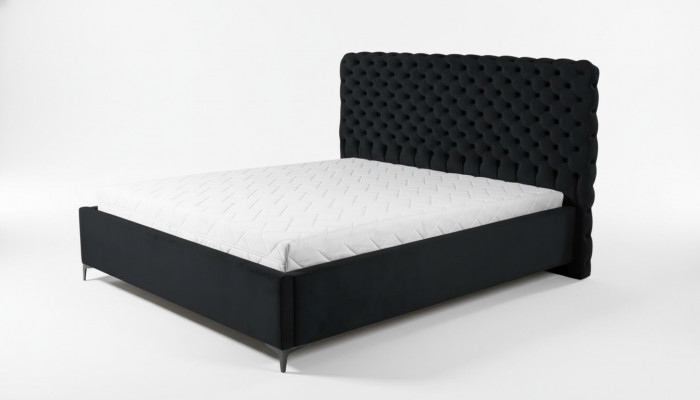 Black Chesterfield Bed Classic Bedroom Furniture Design Fabric