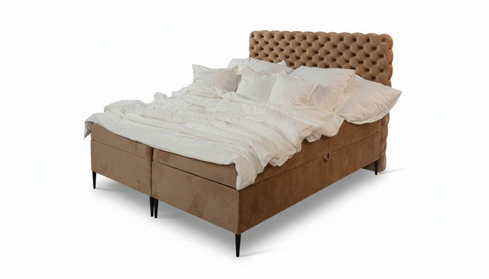 Brown Chesterfield Double Bed Luxury Box Spring Bed Bedroom Beds
