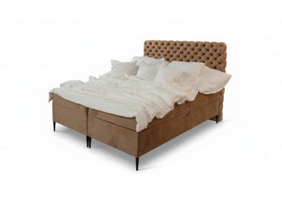 Brown Chesterfield Double Bed Luxury Box Spring Bed Bedroom Beds