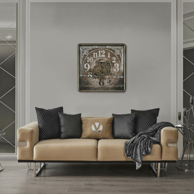 Luxury sofa with stainless steel legs seat cushion designer sofas furniture 230cm
