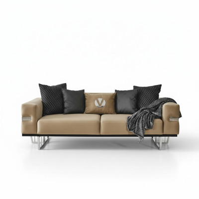 Luxury sofa with stainless steel legs seat cushion designer sofas furniture 230cm