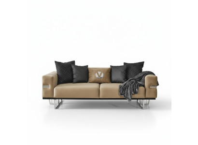 Luxury sofa with stainless steel legs seat cushion designer sofas furniture 230cm