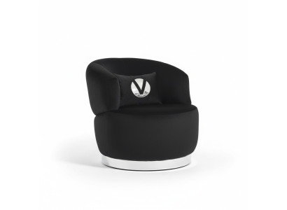 Black armchair 1-seat textile living room luxury new design armchair modern armchair