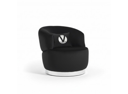 Black armchair 1-seat textile living room luxury new design armchair modern armchair