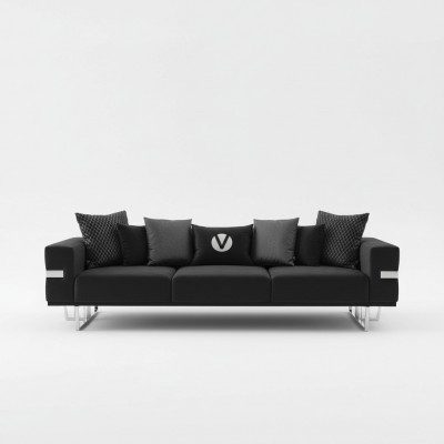 Living room couch couches upholstery sofas XXL design sofa 4-seater textile big new