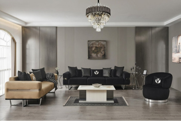 Living room furniture Italian furnishings sofa set fabric sofa couches 4-piece set