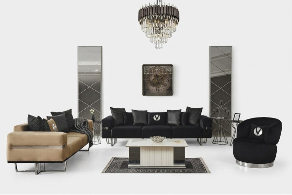 Living room furniture Italian furnishings sofa set fabric sofa couches 4-piece set
