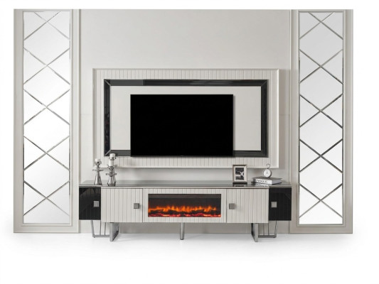 Luxury Sideboard Living Wall with Fireplace TV Stand TV Board Wall Unit