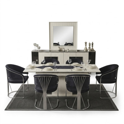 Dining room dining table chair 6x chairs table tables metal dining group set 7-piece new