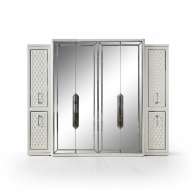 Wardrobe Closet Luxury Wood Cabinets Design Furniture Bedroom White New
