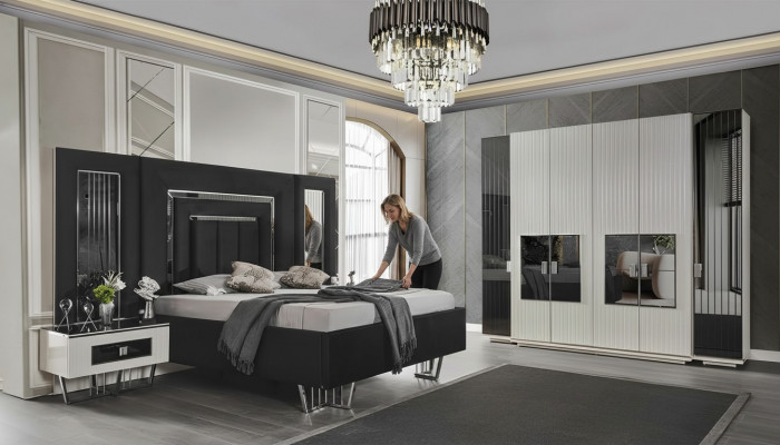 Bedroom wardrobe furniture metal luxury beds elegant bed metal bed frame