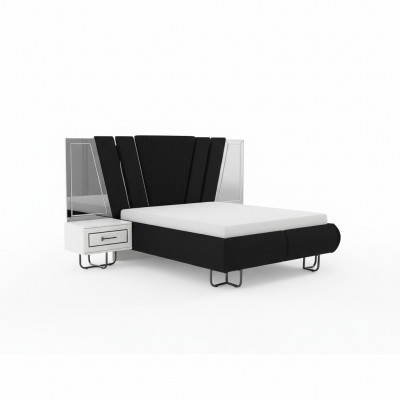 Bedroom bed with 2 nightstands double bed furniture upholstered beds 3-piece box