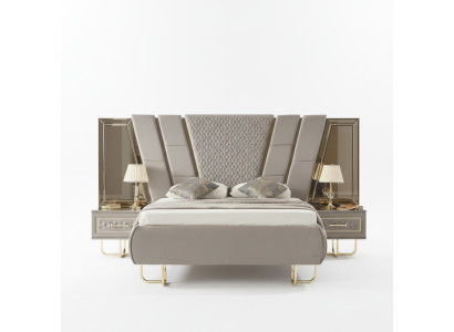 Luxury bedroom nightstand beds bed 3-piece complete set design furnishings