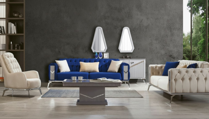 Sofa Set Couch Set Upholstered Furniture 3+3+1 Coffee Table 4-piece Set