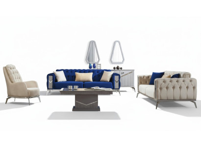 Sofa Set Couch Set Upholstered Furniture 3+3+1 Coffee Table 4-piece Set