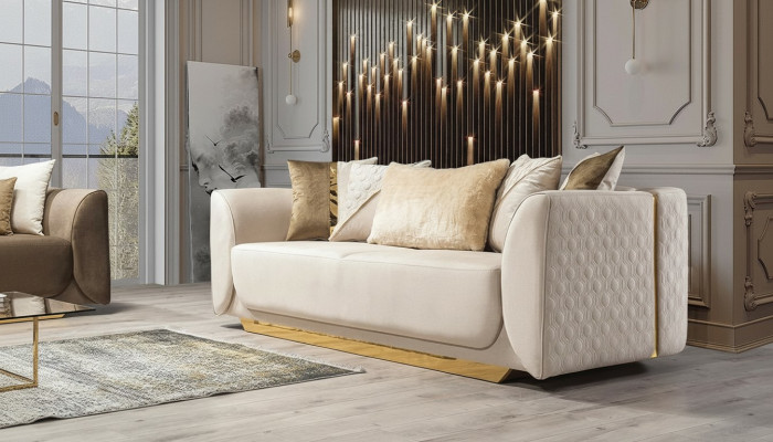 Design 3-Seater Relax Sofas Club Lounge Sofa Textile Upholstery Couch Fabric Couches