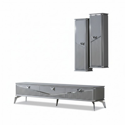 rtv sideboard tv stand television wall living wall lowboard gray high gloss