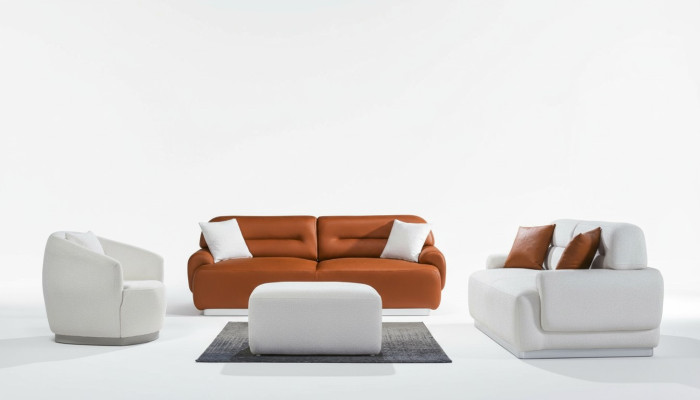 Cozy sofa set living room couch seat cushion suite 3+3+1 stool 4-piece set
