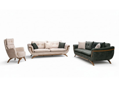 Three-seater living room set 3+3+1 sofa suite seat cushion fabric sofa couch sofa