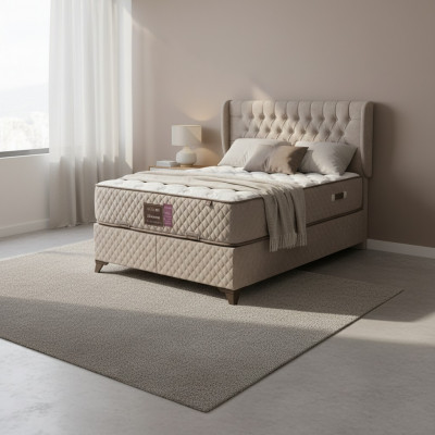 Chesterfield Bed for Bedroom Textile 180x200cm incl. Mattress