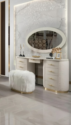 Makeup table set console mirror bedroom furniture design stool set new