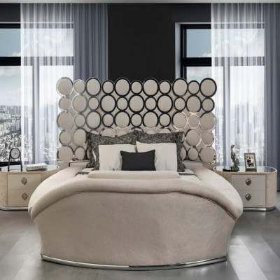 Designer bed luxury textile beds bedroom double bed 200x200cm bed frame