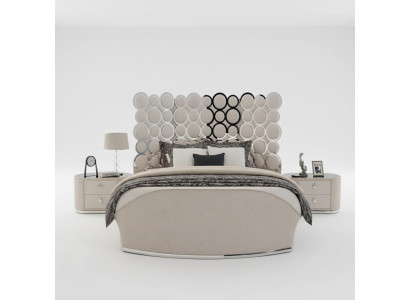 Designer bed luxury textile beds bedroom double bed 200x200cm bed frame