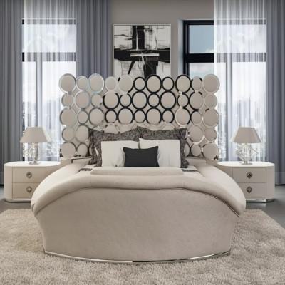 Bedroom bed 2x nightstands luxury bed set complete design furniture