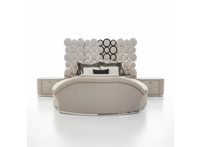Bedroom bed 2x nightstands luxury bed set complete design furniture