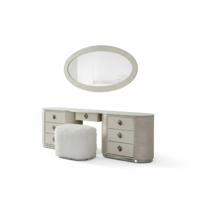 Makeup table set, console mirror, bedroom furniture design, stool set, new