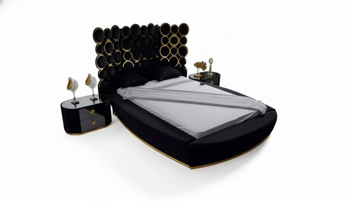 Designer bed luxury textile beds bedroom double bed 200x200cm bed frame