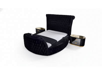 Bed black Chesterfield modern hotel bed double bed modern upholstered bed